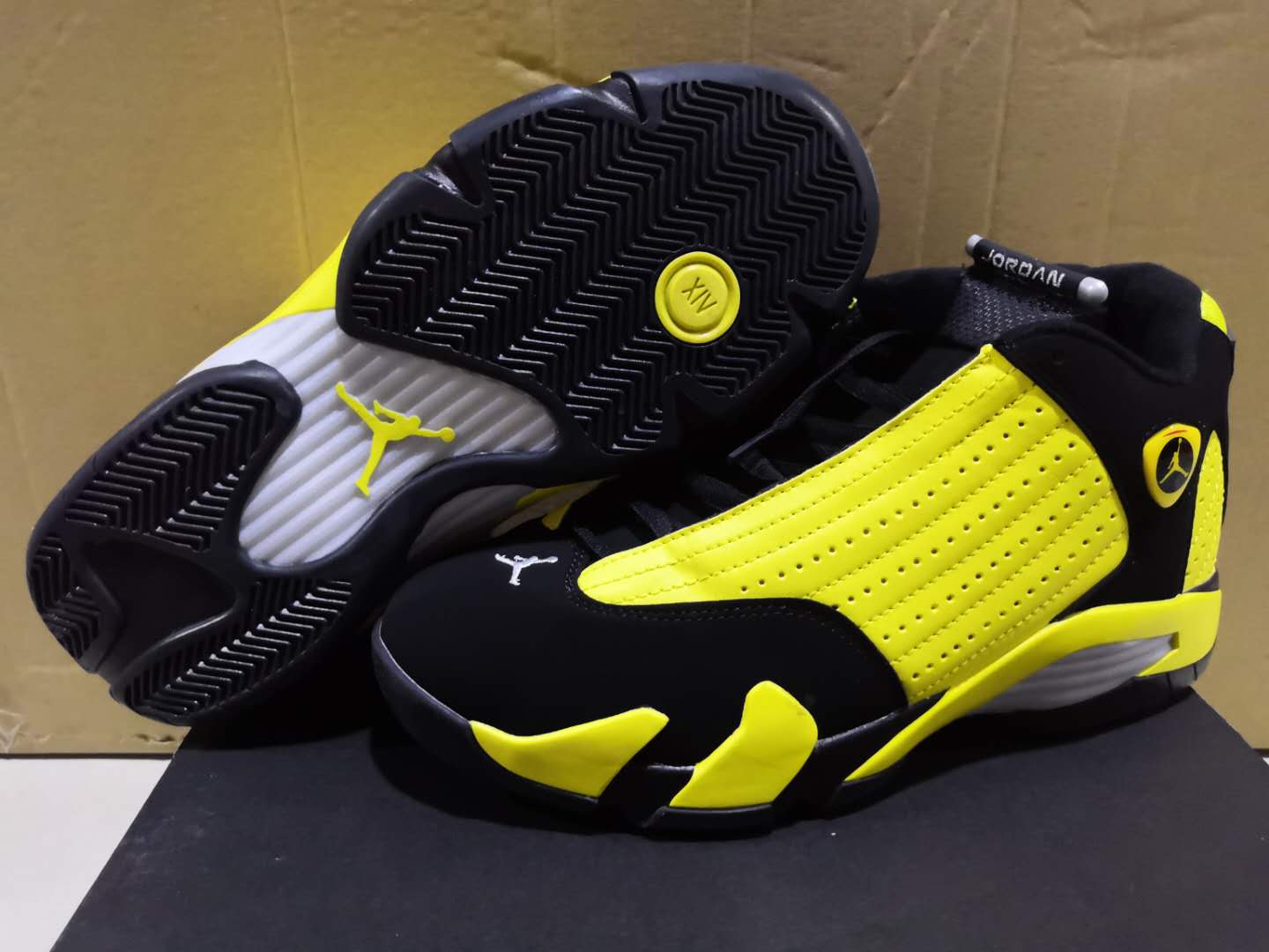 Air Jordan 14 Retro Yellow Black Shoes